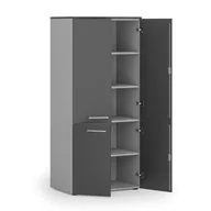Szafy biurowe - Szafa biurowa pół-drzwi PRIMO GRAY, 1781 x 800 x 500 mm, szary/grafitowy - miniaturka - grafika 1
