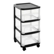 Szafki biurowe - Szafka na kółkach 3szuflady duże czarne - miniaturka - grafika 1