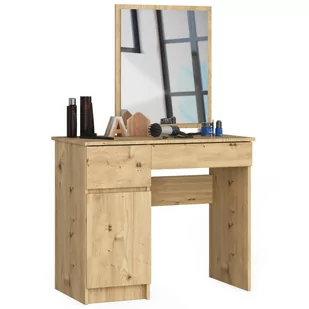 TOALETKA KOSMETYCZNA Z LUSTREM P-2/SL 500x600 LEWA DĄB ARTISAN - Toaletki - miniaturka - grafika 1