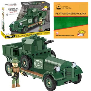 Cobi 2988 Samochód Pancerny Rolls-Royce Armoured Car 1920 Pattern Mk I HC GW 267 EL. + PŁYTKA - Klocki - miniaturka - grafika 1