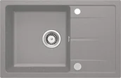 Zlewozmywaki - Deante Leda Zlewozmywak granitowy 1-komorowy z ociekaczem szary metalik ZRD_S113 - miniaturka - grafika 1