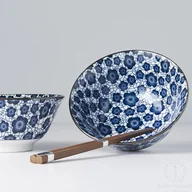Miski i półmiski - MIJ Zestaw misek Blue Plum Design z pałeczkami 500 ml 2 szt. MIJ 500 2 - miniaturka - grafika 1