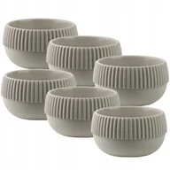 Donice - KOMPLET 6x DONICZKA OSŁONKA DO KWIATÓW "BOHO" NISKA BEŻ - miniaturka - grafika 1