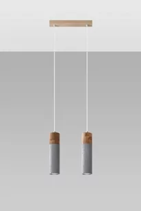 Sollux Lighting Lampa wisząca ZANE 2 szara - Lampy sufitowe - miniaturka - grafika 1