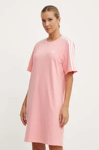 adidas sukienka bawełniana Essentials kolor różowy mini prosta IY4242 - Sukienki - miniaturka - grafika 1