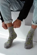 Skarpetki męskie - Skarpetki męskie bawełniane z wyrazistym wzorem awokado Milena - miniaturka - grafika 1