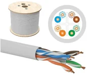 Kable miedziane - Kabel U/UTP kat.6, sieciowy, skrętka, LSOH, B2ca 4PR, 1Gb/s 10Gb/s do 55m, gwarancja 10 lat, szary, 500m - Q-LANTEC - miniaturka - grafika 1