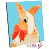 Malowanie po numerach - Zestaw do malowania po numerach, 20x20, Króliczek z Kokardką - miniaturka - grafika 1