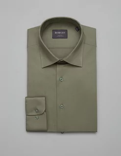 Koszule męskie - koszula simeria 00380 długi rękaw zielony slim fit - grafika 1