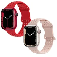Akcesoria do smartwatchy - 2xPASEK DO ZEGARKA APPLE WATCH 1/2/3/4/5/6/7/8/9/SE 42/44/45mm CZERWONY RÓŻ - miniaturka - grafika 1