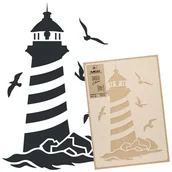 Szablony malarskie - szablon malarski wielokrotny // LATARNIA MORSKA - LARGE (59x95cm) - miniaturka - grafika 1