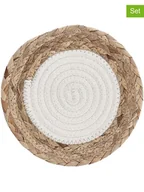 Pozostałe akcesoria kuchenne - Zeller Podstawki (2 szt.) "Boho Kitchen" w kolorze jasnobrązowo-białym - Ø 20 cm - miniaturka - grafika 1
