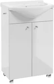 Szafki łazienkowe - Szafka z umywalką Pat 55 cm biały połysk - miniaturka - grafika 1