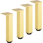 Zawiasy, okucia i inne akcesoria - Nogi meblowe aluminiowe regulowane, zestaw 4 szt., do mebli, sof i stołów, złote, 20 cm (zakres regulacji 200-218 mm) - miniaturka - grafika 1