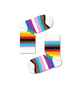 Happy Socks Pride Stripe, kolorowe i zabawne, Skarpety dla dzieci, Biały-Czerwony-Zielony-Żółty (0-12M) - Skarpetki damskie - miniaturka - grafika 1