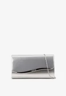 Torebki damskie - Srebrna Torebka Kopertówka z Dodatkowym Łańcuszkiem na Ramię Iredi - miniaturka - grafika 1