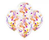 Balony i akcesoria - GMR Balony przezroczyste z kolorowym konfetti 30 cm 4 szt GD-4BK - miniaturka - grafika 1