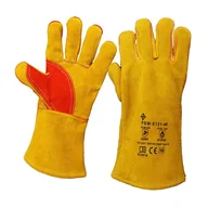 Akcesoria spawalnicze - RĘKAWICE OCHRONNE SPAWALNICZE Z DWOINY WELDER HARD 8121NR; ŻÓŁTY-CZERWONY - miniaturka - grafika 1