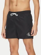 Kąpielówki męskie - Calvin Klein Swimwear Szorty kąpielowe KM0KM01101 Czarny Regular Fit - miniaturka - grafika 1