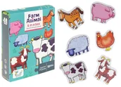 Układanki dla dzieci - Puzzle 12 el. Zwierzęta Farma Koń Świnka Koza Owca - miniaturka - grafika 1