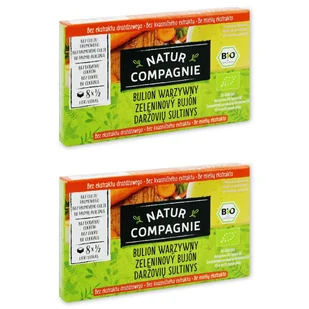Natur Compagnie Bulion - kostki warzywne bez zawartości drożdży Zestaw 2 x 80 g Bio - żywność - Buliony i przyprawy w kostkach - miniaturka - grafika 1