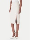 Spódnice - Rinascimento Spódnica z imitacji skóry CFC0127468003 Beżowy Slim Fit - miniaturka - grafika 1