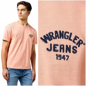 Koszulki męskie - Wrangler SMALL LOGO TEE Shrimp bawełniana koszulka t-shirt haft z logo 3XL - miniaturka - grafika 1