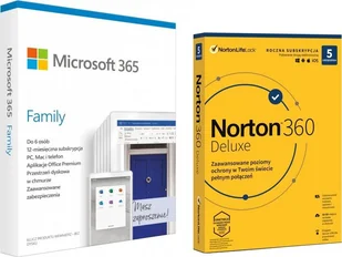 Microsoft 365 Family PL (6GQ-01593) + Norton 360 Deluxe (21408667) - Programy biurowe - miniaturka - grafika 1