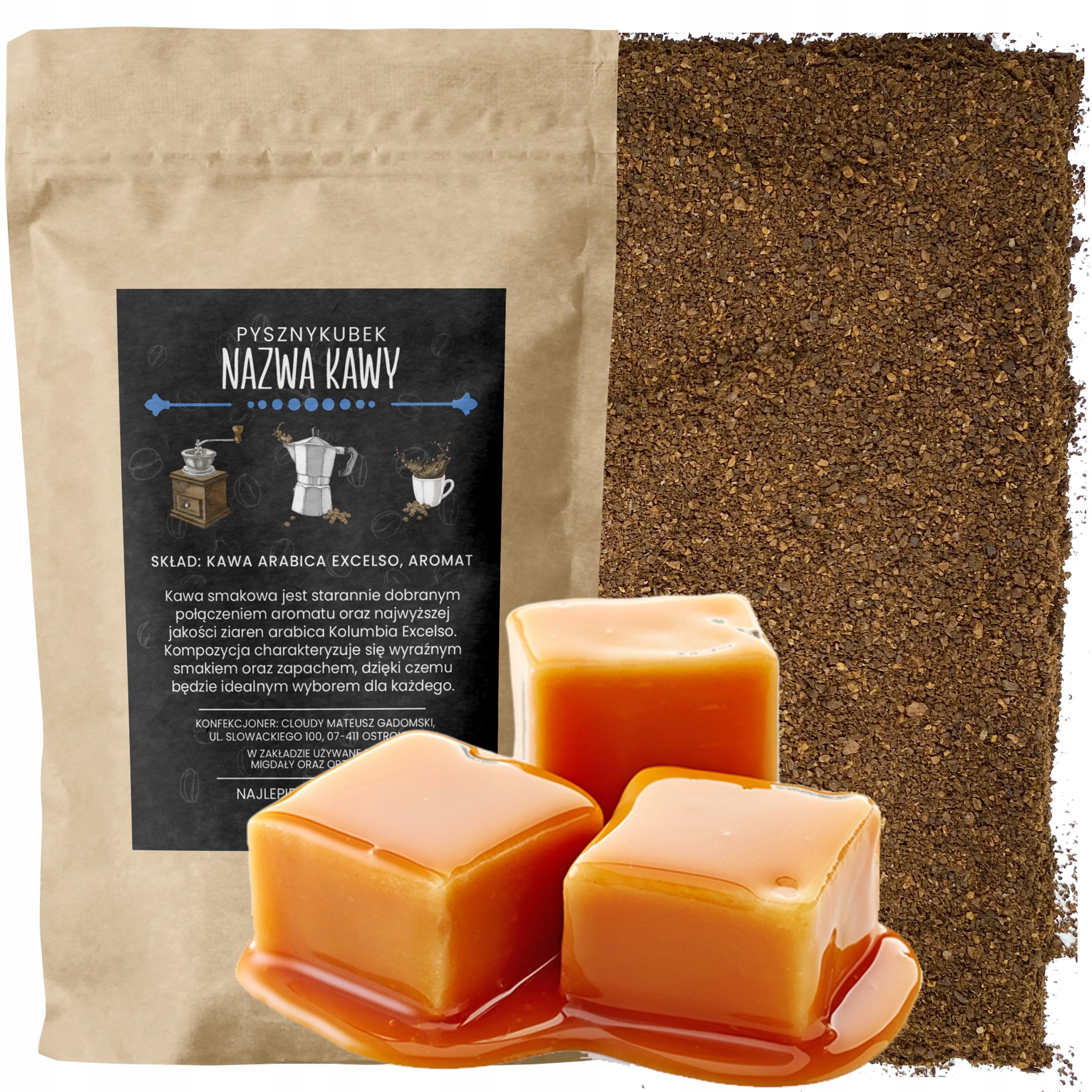 Kawa Mielona smakowa Karmelowa 1000G smakowa karmel