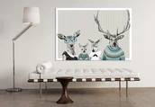 Obrazy i zdjęcia na płótnie - OBRAZ NA PŁÓTNIE - Rodzina jeleni 120x80 - miniaturka - grafika 1