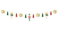 Ozdoby bożonarodzeniowe - PartyDeco Girlanda papierowa Dziadek do orzechów, mix, 2m GL28 [16616754] - miniaturka - grafika 1