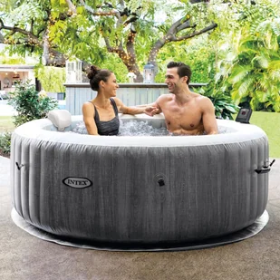 INTEX Wanna z hydromasażem PureSpa Greywood DELUXE, 196 cm - Baseny ogrodowe - miniaturka - grafika 1