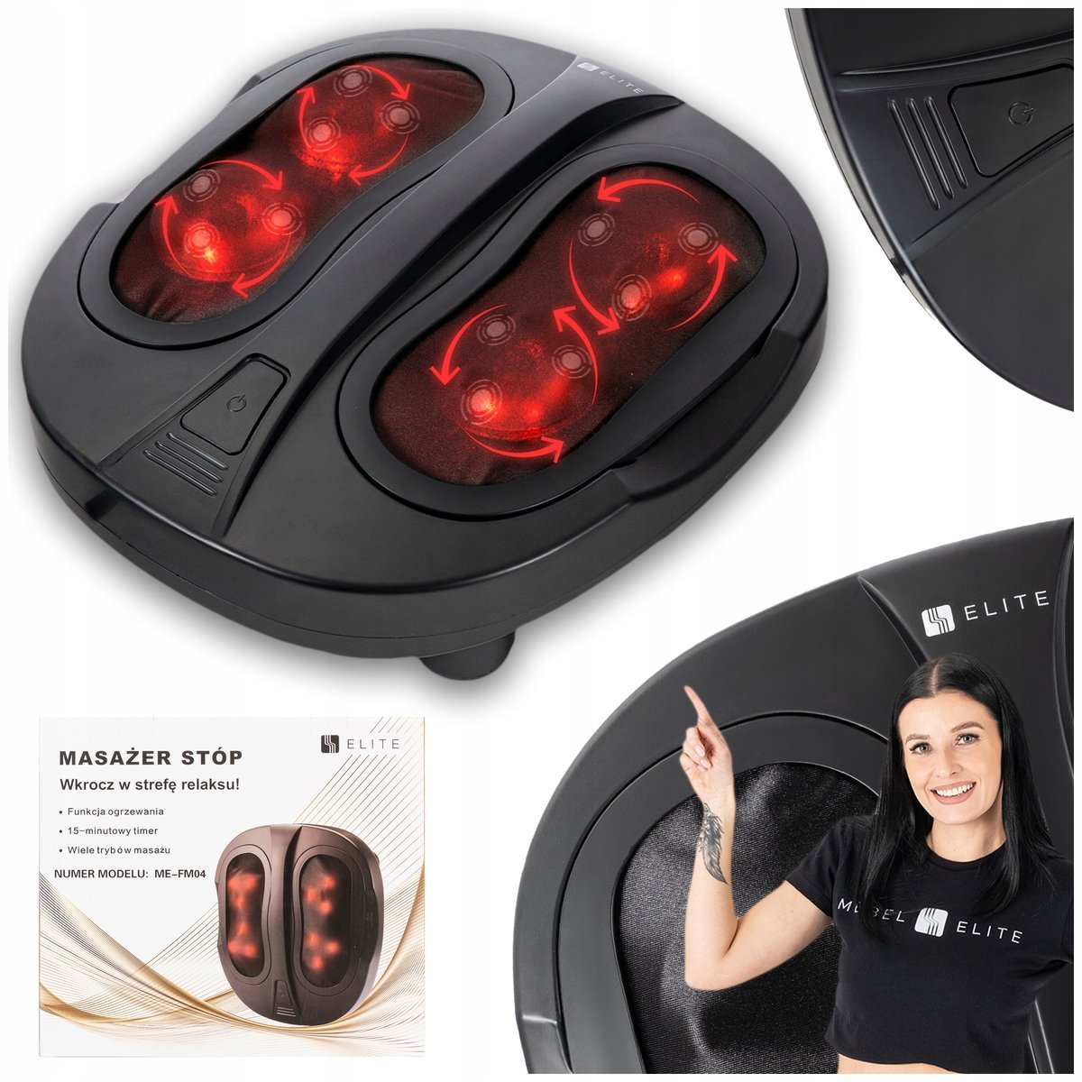 Masażer Stóp Nóg Elektryczny Podgrzewanie Wielofunkcyjny Do Auta ME-FM04
