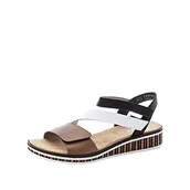 Sandały damskie - Rieker Sandały damskie V3670, Beżowy kombi 64, 38 EU - miniaturka - grafika 1