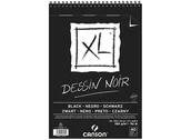 Notesy i bloczki - Canson XL Dessin Noir blok do szkicowania, lekko ziarnisty 150 g/m2, 40 arkuszy na blok Spirala na krótkiej stronie, czarny, czarny 400039087 - miniaturka - grafika 1