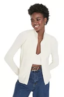 Swetry damskie - Trendyol Damski damski regularny standardowy stójka dzianina kardigan sweter, Ecru, S - miniaturka - grafika 1