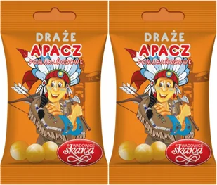 Skawa Cukierki Draże pomarańczowe Apacze 70g x 2 | Zestaw Dwupak - Gumy do żucia, lizaki, dropsy - miniaturka - grafika 1