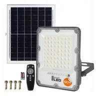 Lampy ogrodowe - Lampa Solarna Halogen Naświetlacz Zewnętrzny LED Czujnik Zmierchu Pilot 50W - miniaturka - grafika 1