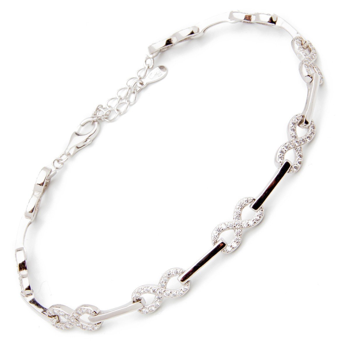 Srebrna bransoletka nieskończoność belki