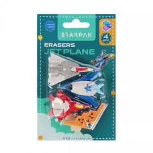 Gumki do mazania Jet Plane 4 szt. - Starpak - Przybory szkolne - miniaturka - grafika 1