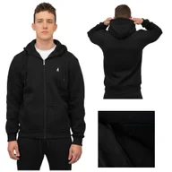 Bluzy męskie - Bluza Męska Rozpinana Ocieplana Czarna Captain Mike XXL - miniaturka - grafika 1