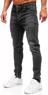 Spodnie męskie - Czarne spodnie jeansowe męskie regular fit Denley 6311 - miniaturka - grafika 1