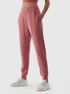 Spodnie sportowe damskie - 4F Spodnie dresowe 4FWAW23TTROF611 Różowy Relaxed Fit - miniaturka - grafika 1