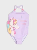Stroje kąpielowe dla dziewczynek - Sinsay - Jednoczęściowy strój kąpielowy z motywem jednorożca - fioletowy - miniaturka - grafika 1