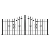 Ogrodzenia - Brama dwuskrzydłowa Tytus ocynk RAL9005 500 x 120 - 150 cm - miniaturka - grafika 1