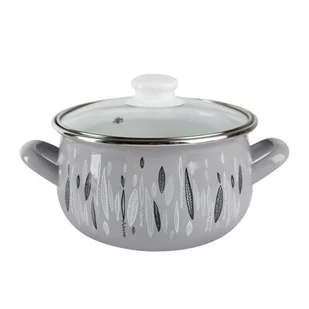 Garnek emaliowany pyza AUTUMN szary pokrywka 22 cm 5,3 l - Garnki - miniaturka - grafika 1