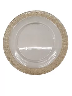 EWAX, Podtalerz szklany ze złotym brzegiem dia 33cm - Talerze - miniaturka - grafika 1