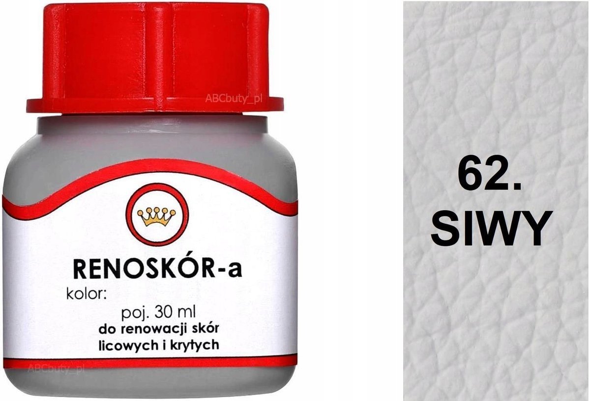 G10-01 SIWY 62 RENOSKÓR FARBA DO BUTÓW WILBRA DO SKÓRY LICOWEJ LAKIER SIWA