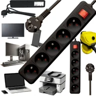 Listwy zasilające - Listwa zasilająca Bounn BOUNN listwa zasilajÄ ca antyprzepiÄciowa 5 gniazd 3 m czarna 16A - miniaturka - grafika 1