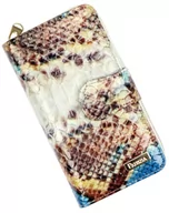 Portfele - Portfel Damski Skóra Naturalna PATRIZIA Duży Z Suwakiem Piórnik Lakierowany VL-116 NIEBIESKI RFID 16,5 x 9 x 3,5 [cm] - miniaturka - grafika 1